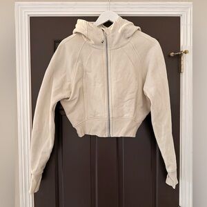 Lululemon Cropped Scuba Zip Hoodie Bone 12 Sweatshirt Full Zip